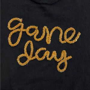 BIBI Black Sweater with Gold Embroidery